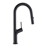 Kitchen Laundry Bathroom Basin Sink Pull Out Mixer Tap Faucet in Black - Close-Up Angle