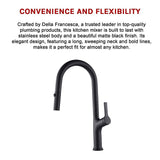 Kitchen Laundry Bathroom Basin Sink Pull Out Mixer Tap Faucet in Black - Extra Image