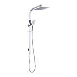 WELS 10 Rain Shower Head Set Square Dual Heads High Pressure with Handheld in Chrome