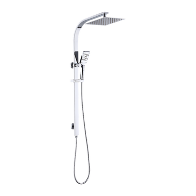 WELS 10 Rain Shower Head Set Square Dual Heads High Pressure with Handheld in Chrome