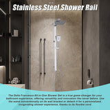 WELS 10 Rain Shower Head Set Square Dual Heads High Pressure with Handheld in Chrome - Top-Down View