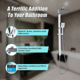WELS 10 Rain Shower Head Set Square Dual Heads High Pressure with Handheld in Chrome