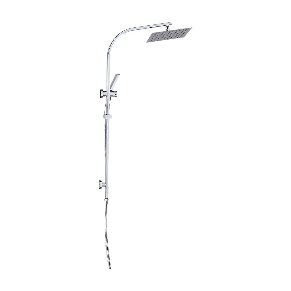 WELS 10 Rain Shower Head Set Square Dual Heads High Pressure with Handheld in Chrome