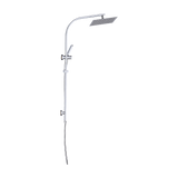 WELS 10 Rain Shower Head Set Square Dual Heads High Pressure with Handheld in Chrome - Close-Up Angle