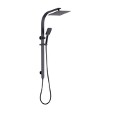 WELS 10 Rain Shower Head Set Square Dual Heads High Pressure with Handheld in Black