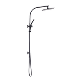 WELS 10 Rain Shower Head Set Square Dual Heads High Pressure with Handheld in Black - Top-Down View