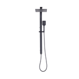 WELS 10 Rain Shower Head Set Square Dual Heads High Pressure with Handheld in Black - Low Angle