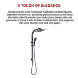 WELS 10 Rain Shower Head Set Square Dual Heads High Pressure with Handheld in Black - Extra Image
