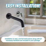 220mm Bath Spout in Matte Black Finish - Top-Down View