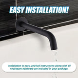 220mm Bath Spout in Matte Black Finish - Rear View