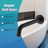 220mm Bath Spout in Matte Black Finish - Close-Up Angle
