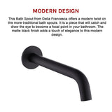 220mm Bath Spout in Matte Black Finish - Extra Image
