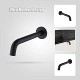 220mm Bath Spout in Matte Black Finish - Low Angle