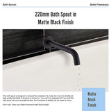 220mm Bath Spout in Matte Black Finish - Extra Image