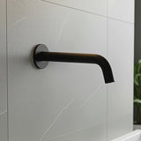 220mm Bath Spout in Matte Black Finish - Front View