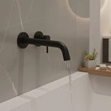 220mm Bath Spout in Matte Black Finish - 45-Degree Angle