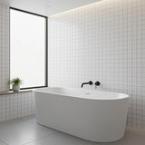 220mm Bath Spout in Matte Black Finish - Close-Up Angle