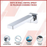 Bath In Wall Swivel Spout in Polished Chrome Finish - Side View