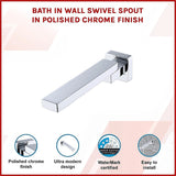 Bath In Wall Swivel Spout in Polished Chrome Finish - Side View