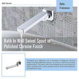 Bath In Wall Swivel Spout in Polished Chrome Finish - Low Angle