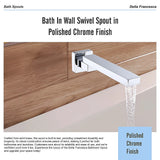 Bath In Wall Swivel Spout in Polished Chrome Finish - Extra Image