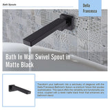 Bath In Wall Swivel Spout in Matte Black - Extra Image