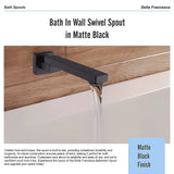 Bath In Wall Swivel Spout in Matte Black - Extra Image