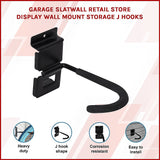 Garage Slatwall Retail Store Display Wall Mount Storage J Hooks - Side View
