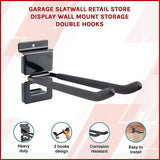 Garage Slatwall Retail Store Display Wall Mount Storage Double Hooks - Side View