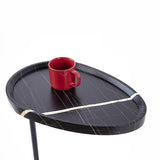 Side Table for Living Room End Coffee Table - Egg-Shaped Top - Top-Down View
