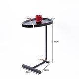 Side Table for Living Room End Coffee Table - Egg-Shaped Top - Rear View