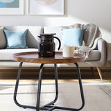 Side Table for Living Room Round Coffee Table - Side View
