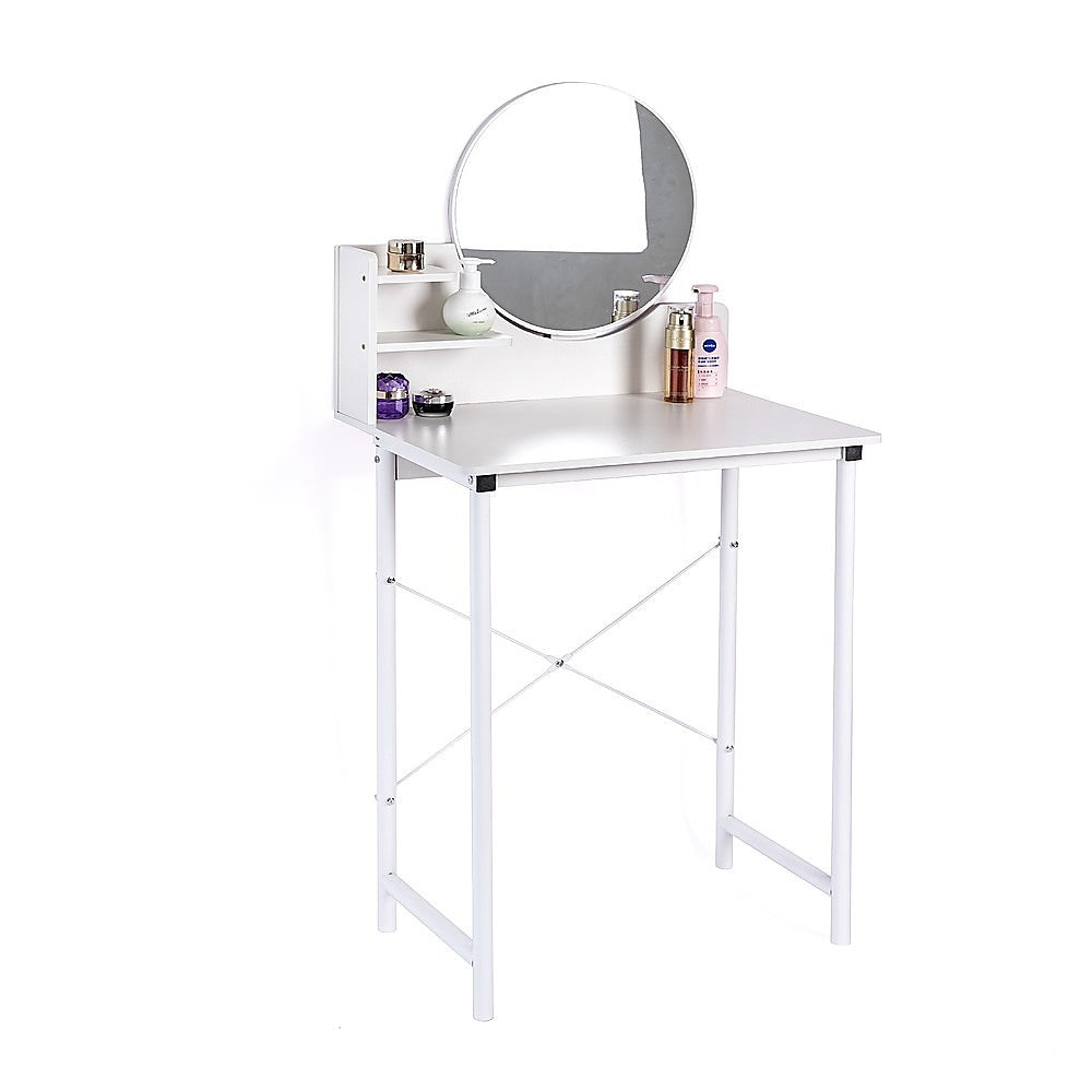 White Dressing Table with Mirror  Makeup Vanity Desk for Bedroom