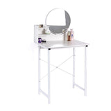 White Dressing Table with Mirror  Makeup Vanity Desk for Bedroom