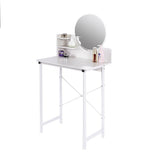 White Dressing Table with Mirror  Makeup Vanity Desk for Bedroom