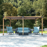 Roof Pergola Gazebo Shed Matte Black Steel Brackets and Black Screen DIY Kits - Front View