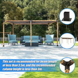 Roof Pergola Gazebo Shed Matte Black Steel Brackets and Black Screen DIY Kits - Extra Image