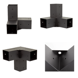 Roof Pergola Gazebo Shed Matte Black Steel Brackets and Black Screen DIY Kits - Rear View