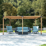 Roof Pergola Gazebo Shed Matte Black Steel Brackets and Coffee Screen DIY Kits - Front View