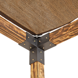 Roof Pergola Gazebo Shed Matte Black Steel Brackets and Coffee Screen DIY Kits - Top-Down View