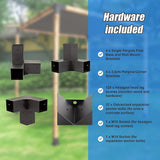 Roof Pergola Gazebo Shed Matte Black Steel Brackets and Black Screen DIY Kits - Extra Image