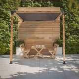 Roof Pergola Gazebo Shed Matte Black Steel Brackets and Black Screen DIY Kits - Front View