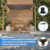 Roof Pergola Gazebo Shed Matte Black Steel Brackets and Black Screen DIY Kits - Rear View
