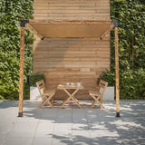 Roof Pergola Gazebo Shed Matte Black Steel Brackets and Coffee Screen DIY Kits - Front View