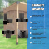 Roof Pergola Gazebo Shed Matte Black Steel Brackets and Coffee Screen DIY Kits - Extra Image