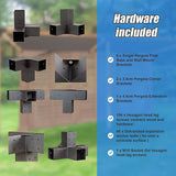 Roof Pergola Gazebo Shed Matte Black Steel Brackets and Black Screens DIY Kits - Extra Image