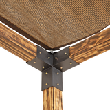 Roof Pergola Gazebo Shed Matte Black Steel Brackets and Coffee Screens DIY Kits - Top-Down View