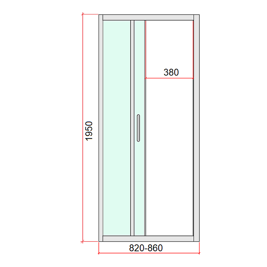 40mm Adjustable Contemporary Corner Sliding Chrome Shower Screen 86x80cm