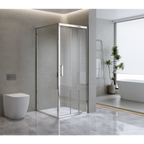 40mm Adjustable Contemporary Corner Sliding Chrome Shower Screen 116x92cm
