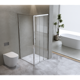 40mm Adjustable Contemporary Corner Sliding Chrome Shower Screen 116x101cm
